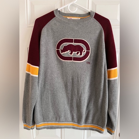 Ecko Unlimited Other - Vintage Y2K Ecko Unltd. Sweater Gray Big Logo Hip Hop Skater Punk Grunge Men XL